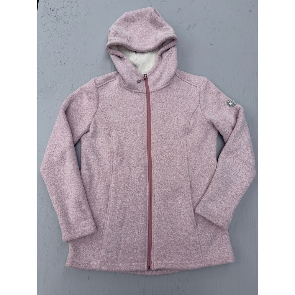 ZeroXposur Womens Pink Ash Sherpa Lined Full Zip Hoodie Jacket Small V92160
